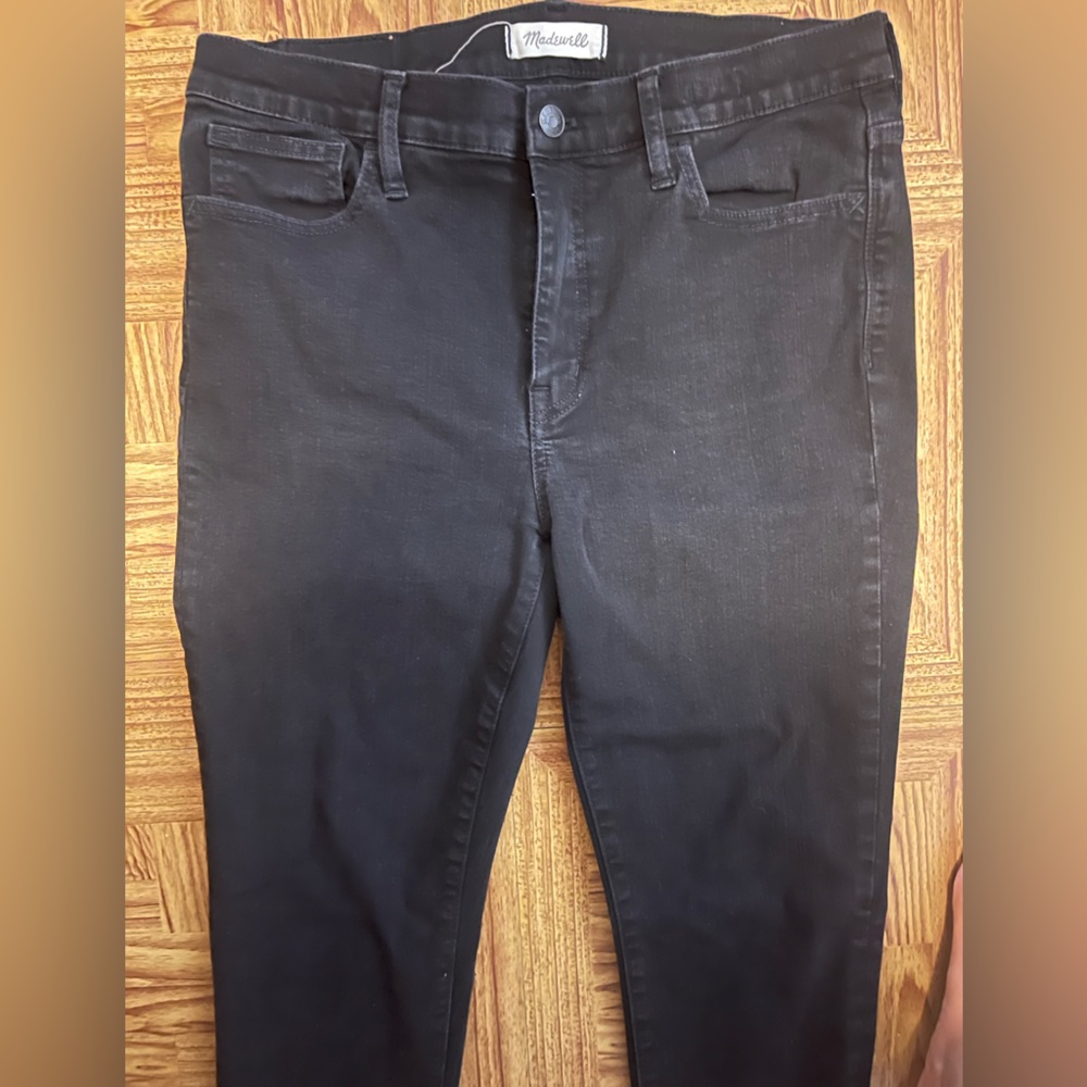 Madewell “roadtripper” high rise skinny jean in black, size 31